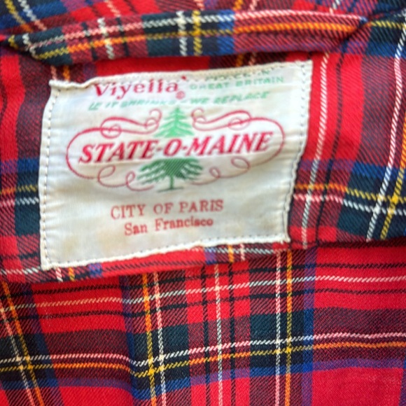 Vtg 50s 60s state o Maine plaid viyella Wool Blend robe As Is - Picture 13 of 14